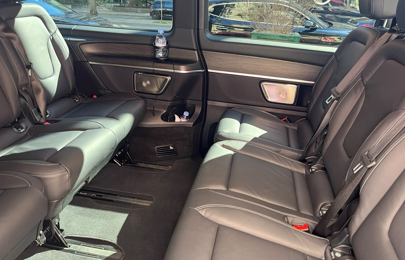 Leather rear seats of a Mercedes V-Class
