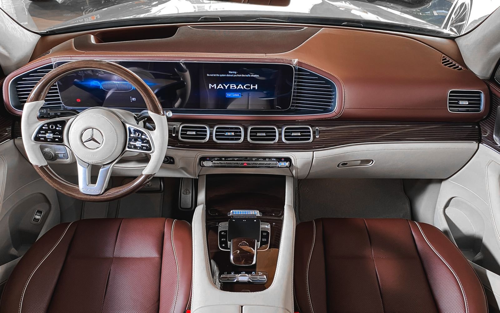 Leather cabin of a Mercedes saloon