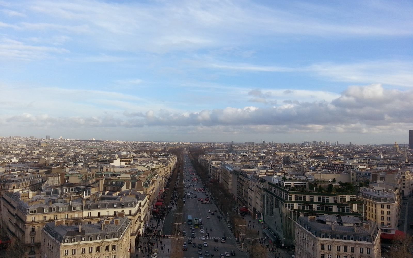 The Champs-Élysées from the air